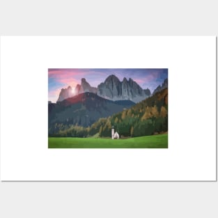 Beautiful Dolomites Vector Painting Posters and Art